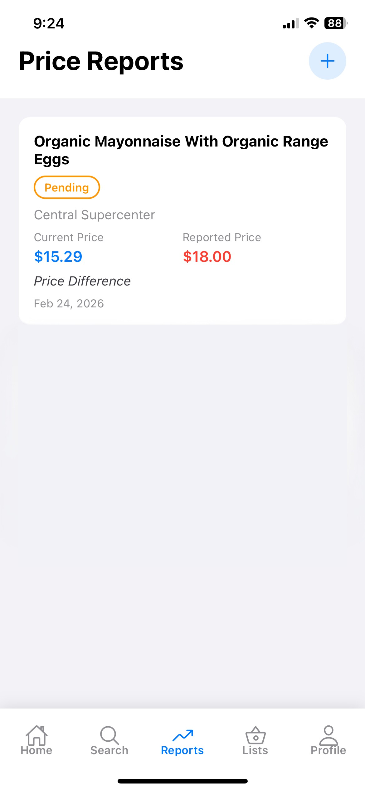 Report Price Issues